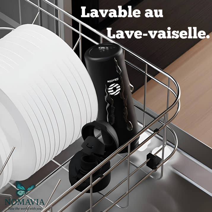 Gourde Isotherme 2-en-1, avec support magnétique pour Téléphone