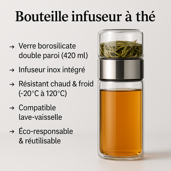 Bouteille Infuseur à thé avec filtre 420 ml