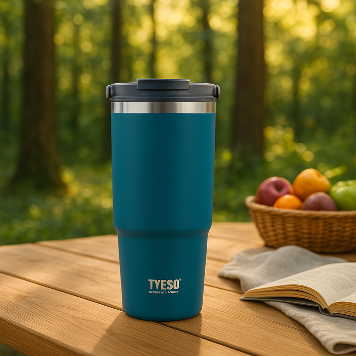 Gourde isotherme avec paille rabattable Tyeso