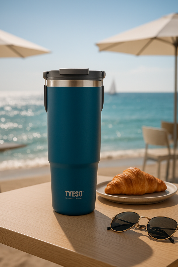 Gourde isotherme avec paille rabattable Tyeso