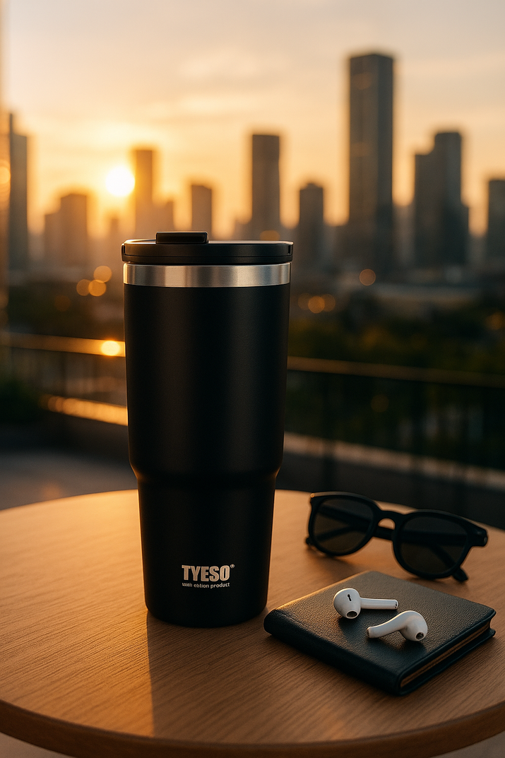 Gourde isotherme avec paille rabattable Tyeso