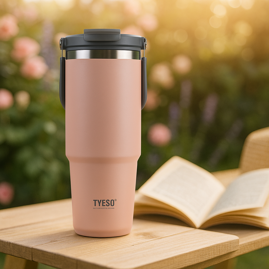 Gourde isotherme avec paille rabattable Tyeso