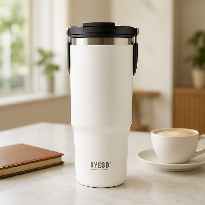 Gourde isotherme avec paille rabattable Tyeso