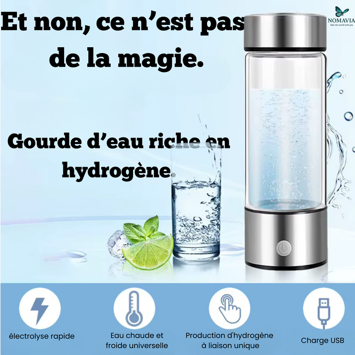 Bouteille avec générateur d'eau riche en hydrogène